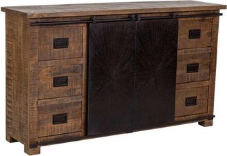 Wanderlust Deco Aparador De Madera Marr&oacute;n 160x42x92h Cm