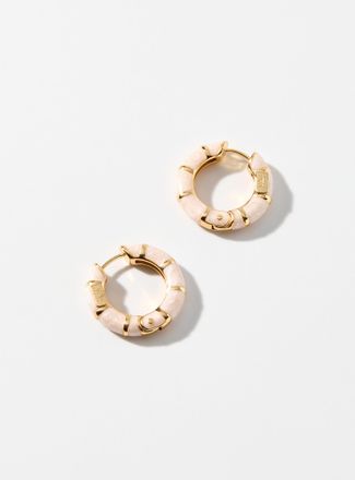 Gas Bijoux Womens Bamboo enamel Hoop Earrings