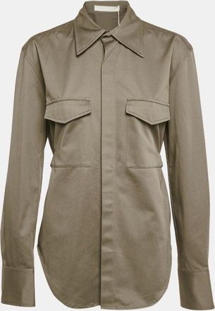 Dion Lee Ash Green Cotton Belted Utility Shirt