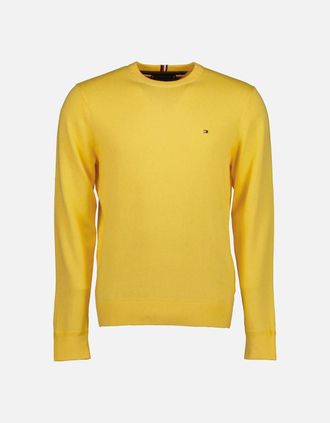 Tommy Hilfiger Mens Cashmere Crewneck Jumper - Yellow - Size: 36