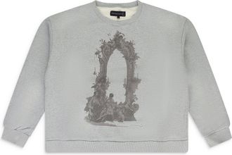 Who Decides War by Ev Bravado Grey Arc Mirror Pullover Sweater