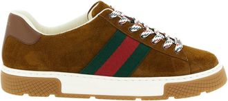 Gucci Brown Lace Up Sneakers