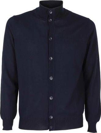 KANGRA Katoen Crepe Blouson Jas - Heren - Vesten - Blauw - M - Katoen - Truien & Vesten