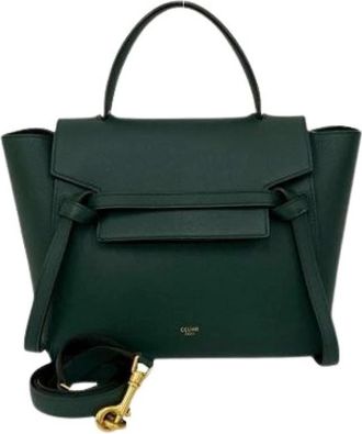 Celine Pre-owned Handbags, female, Green, Size: ONE SIZE Pre-owned Vintage Pochette Shoulder Bag