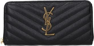 Saint Laurent Damens Geldb&ouml;rse Leder Schwarz