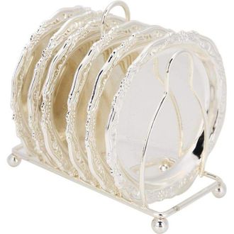 OEM Posavasos Chapados En Oro De Cuatro Pulgadas Con Soportes Para Mesas De Centro Y Cocinas, Accesorio Para Bares Y Cafeter&iacute;as, Decoraci&oacute;n De Mesa - Crez