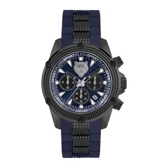 Plein Sport Hurricane Chrono - Heren - Sport - Blauw - Maat: ONE Size Leer