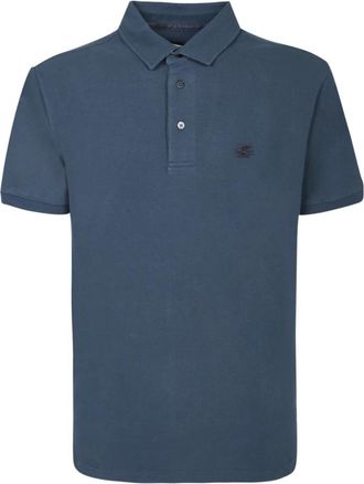 Etro Piqu&eacute; Polo Shirt - Heren - Polos - Blauw - 2XL - Katoen - Tops