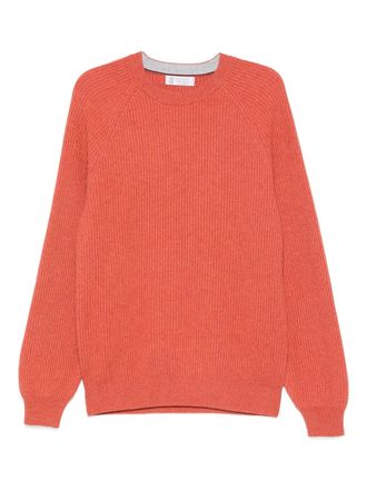 Brunello Cucinelli Trui met ronde hals - Oranje