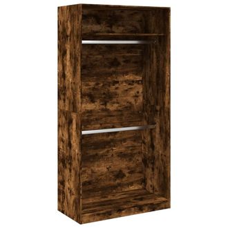Berkfield Home Wardrobe Smoked Oak 100x50x200 cm Engineered Wood in Brown | Size: 100 x 50 x 200 cm