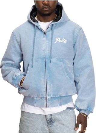 Patta Peace Canvas Hooded Jacket - Heren - Vesten met rits - Blauw - XL - Katoen - Hoodies & sweatvesten