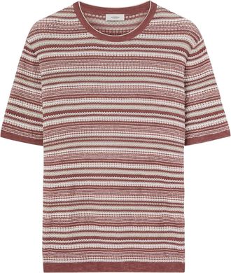 Agnona T-shirt a righe Linsee - Rosso