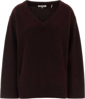 Frame Denim De Kasjmier Relaxte V-hals Trui - Dames - Cashmere truien - Bruin - XS - Kasjmier - Truien & Vesten