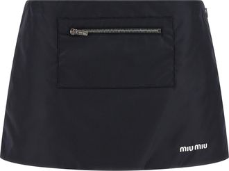 Miu Miu Blue Recycled Polyamide Long Womens Skirt
