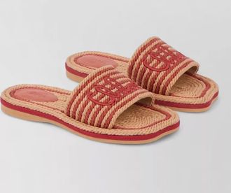 Chlo&eacute; braided rope mules flat sole open toe