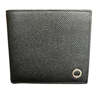 Bulgari Black Blue Leather Coin Purse/Coin Case (Pre-Owned)