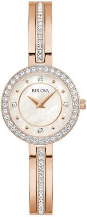 Bulova Classic Crystal Bracelet Watch, 26mm in Rose Gold at Nordstrom Rack