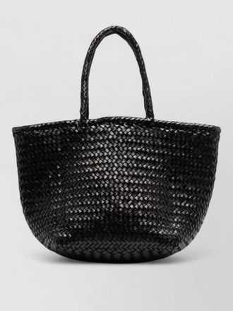 Dragon Diffusion rectangular beach bag woven texture double handles
