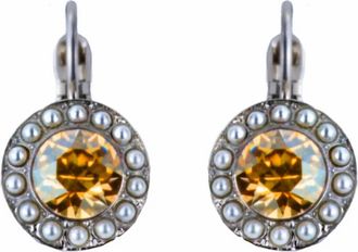 Mariana Womens Butter Pecan Earrings In Amber/ Pearl