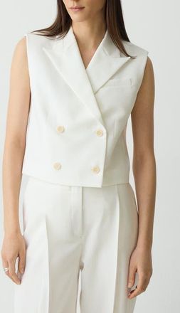 Theory Double Breasted Crop Vest in Ivory at Nordstrom, Size 00