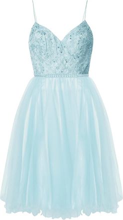 Luxuar Luxuar Cocktailkleid aus Mesh mit Stickereien in Mint, Größe 36