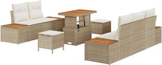 vidaXL Conjunto de sofá de jardín con cojín 8 pcs Beige y Crema vidaXL