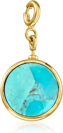 Ross-Simons Turquoise and Lapis Reversible Charm in 18kt Gold Over Sterling