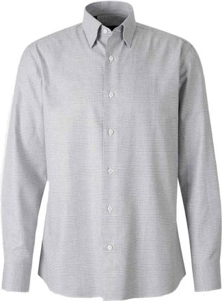 Brioni Camicia a quadri a maniche lunghe - Bianco