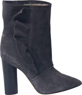 Iro Rimpelrand Enkellaarsjes in Grijs Su&egrave;de