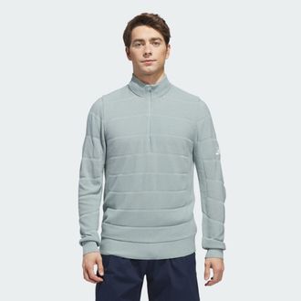 adidas adidas Performance Mens Ultimate365 Tour Wind Knit Quarter-Zip - Pale Green - Size X-Small