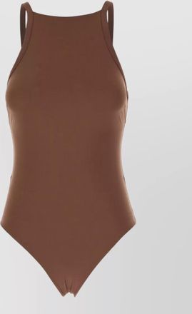 Blaz&eacute; Milano stretch nylon swimsuit high neckline straps