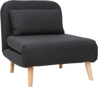 Miliboo Miliboo - Poltrona letto convertibile in tessuto grigio scuro amiko