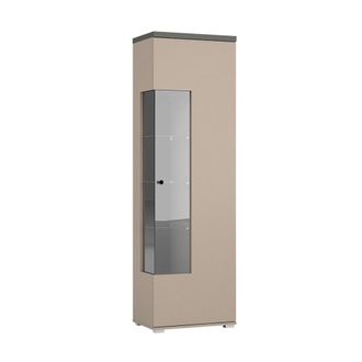 Petits Meubles Vitrina 1 puerta paneles laminados topo y antracita