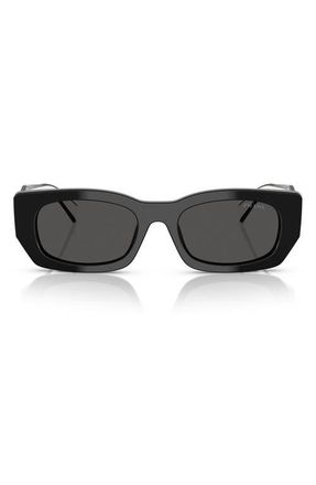 Prada 53mm Pillow Square Polarized Sunglasses in Black at Nordstrom