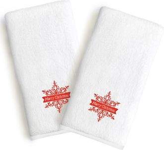 Linum Home Textiles Linum Home Textiles Merry Christmas Turkish Cotton Hand Towels