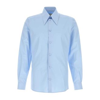 Valentino Garavani Formal Shirts, male, Blue, Size: L Poplin Shirt