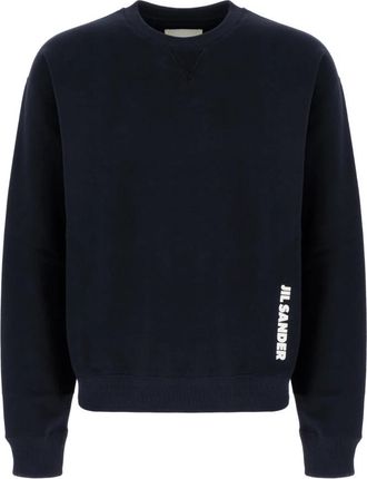 Jil Sander Cotton Crew Neck Sweatshirt - Heren - Sweatshirts - Zwart - L - Katoen - Hoodies & sweatvesten