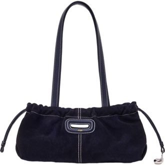 Maje Topstitched suede Milpli Gazette in Marine Blue at Nordstrom, Size Medium