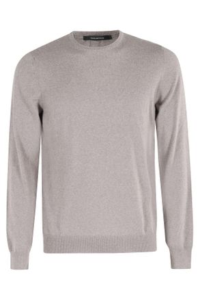 Tagliatore Dove Gray Marley Ribbed Knit Merino Wool Sweater