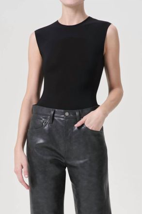A Gold E Aura Sleeveless Bodysuit In Black