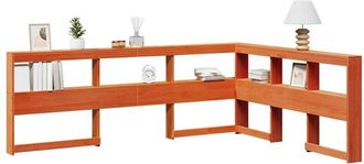 vidaXL Cabecero Cama Estanter&iacute;a Forma L Marr&oacute;n Encerado 135 Cm Vidaxl