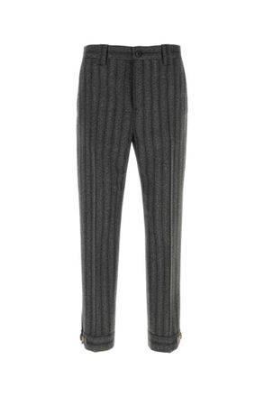 Versace Grey Slim Striped Pants