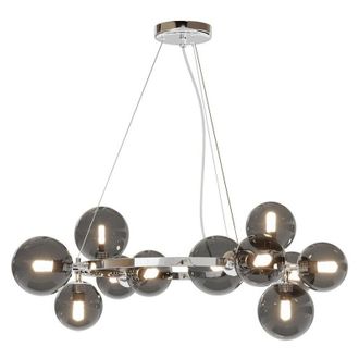 Maytoni Lampadario Contemporaneo Dallas Metallo Cromo 11 Luci Diffusori Vetro Fum&egrave;