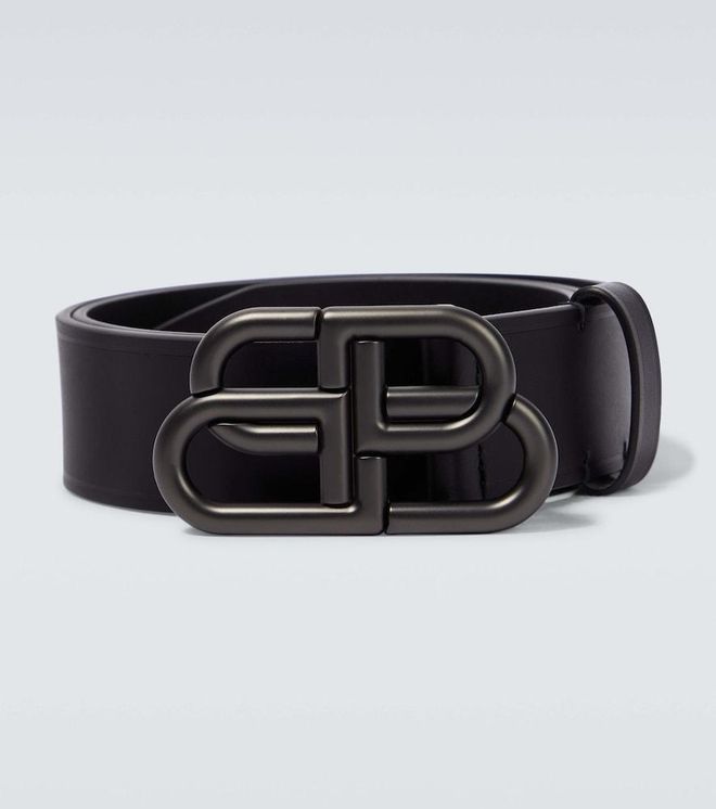 BB logo leather belt