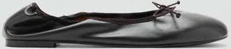 Mango Ballerine fiocco elastico cioccolato - Donna - 35 - MANGO