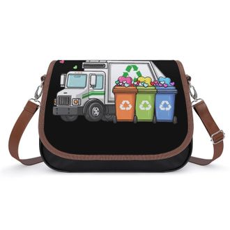 Generic Garbage Truck Trash Can With Load of Love Crossbody Bags for Women Shoulder Messenger Bag Purse Handbags