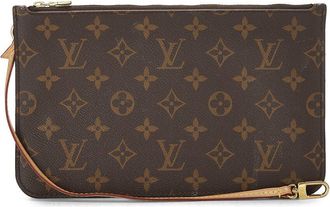 Louis Vuitton Brown Monogram Coated Canvas Neverfull Pouch Nm Mm (Authentic Pre-Loved)
