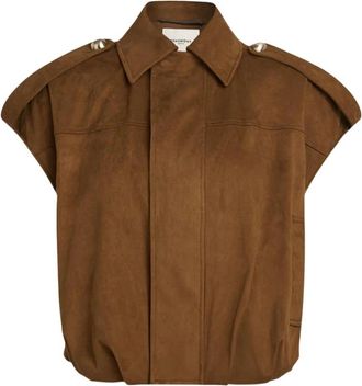 Beaumont Amsterdam Leontine Gilet - Dames - Jassen - Bruin - Maat: XL Su&egrave;de