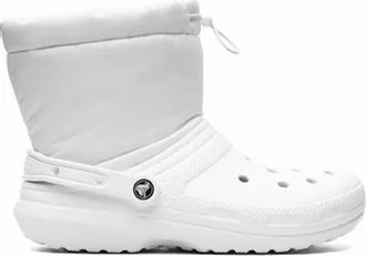 Crocs Womens Classic Lined Neo Puff Clogs In White