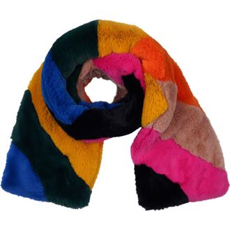 Kurt Geiger Faux Fur Rainbow Pull Through Scarf in Classic Rainbow at Nordstrom Rack